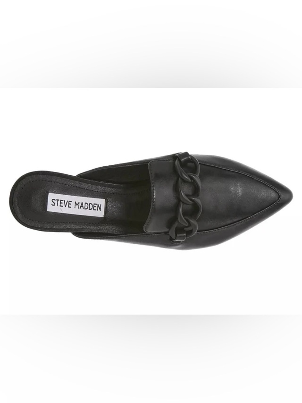 Steve Madden Black Levity Chain-Link Mules